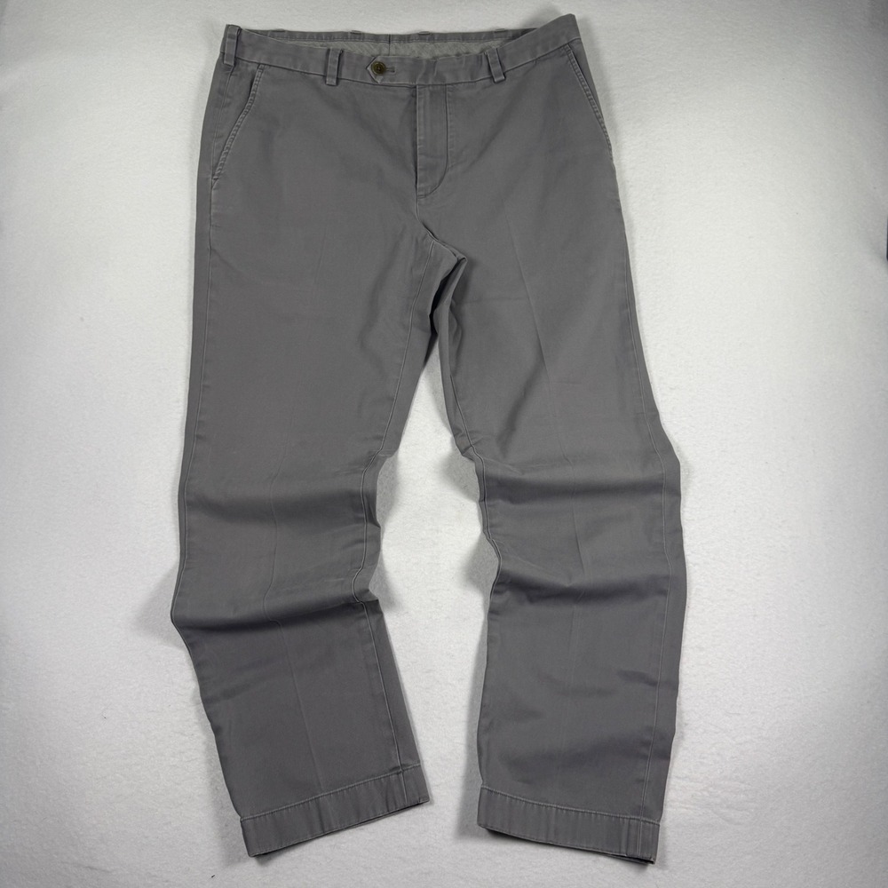 Brooks Brothers‎ Milano Chinos Mens 36x32 (Fits 36x31) Grey Supima Cotton Pants